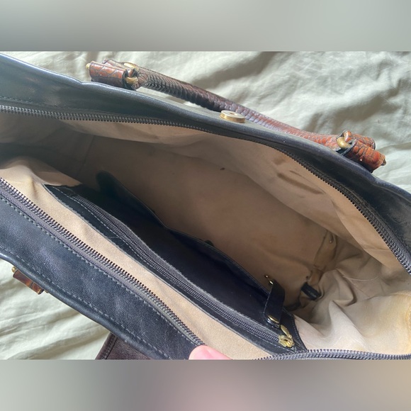 Brahmin Vintage Black and Brown Leather Handbag - Picture 5 of 10